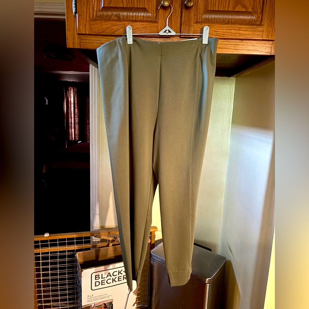 Macy's Olive Trousers size 3x Short. On 34th Brand. Has tag on it.